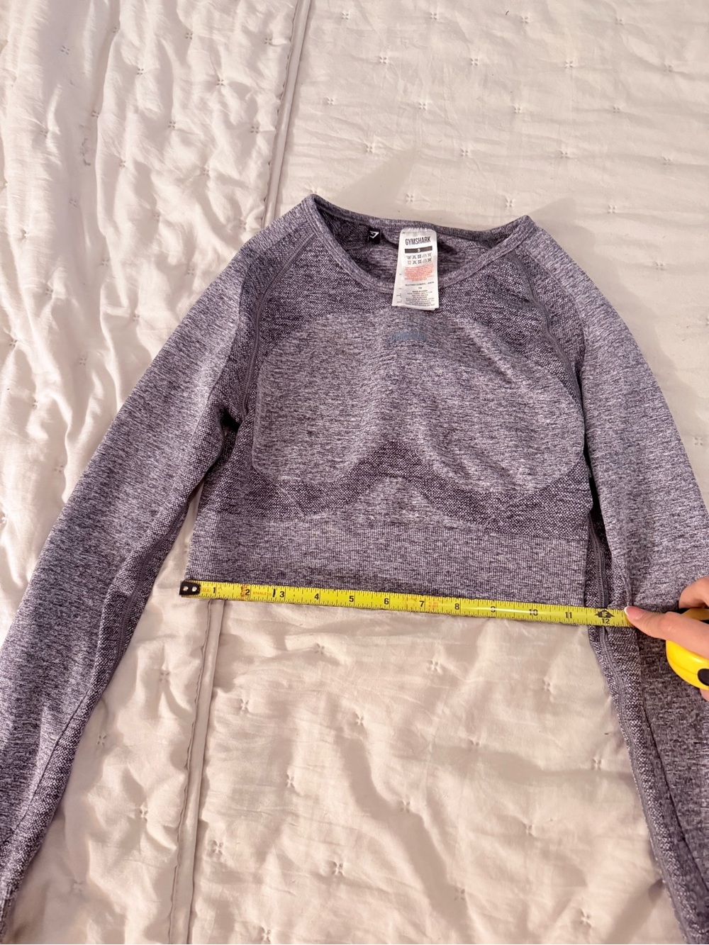 Gymshark Purple Heather Seamless Long Sleeve Crop Top